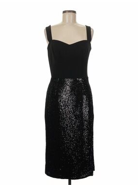 Dress the Population Black Sequin Sheath Dress with Sweetheart Neckline